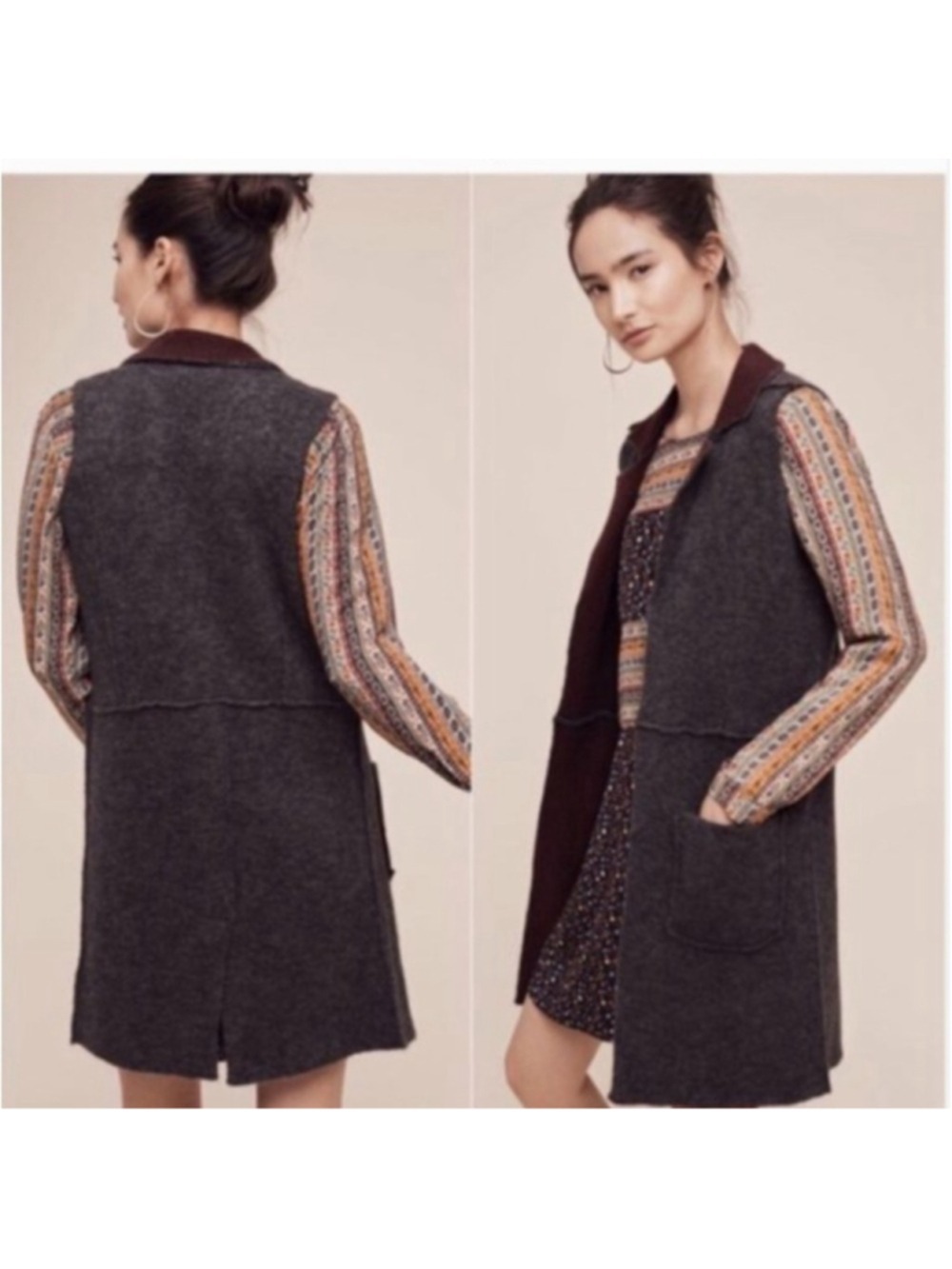 Moth Anthropologie Wool Blend Open Sweater Vest Size XS/S